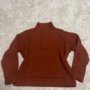 Dark rust orange/brown half zip size small